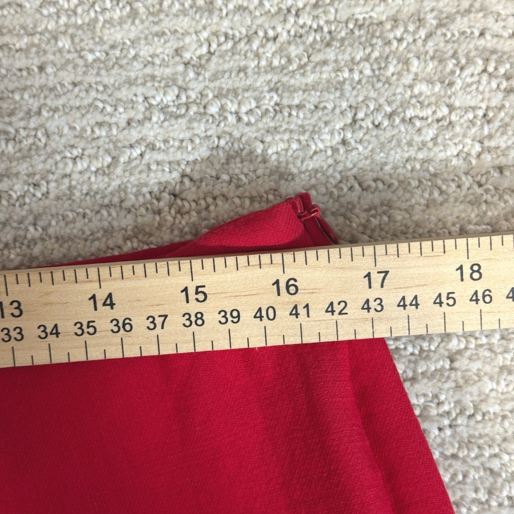 Lafayette 148 New York Stanton Red Slim Leg Side Zip Pants Size 12 - Picture 5 of 7
